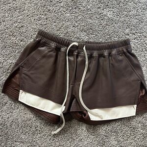 NEW Rick Owens Brown and Cream boxing Shorts
